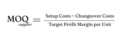 MOQsupplier equation